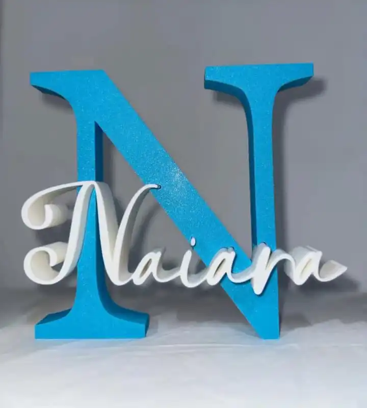 Letra decorativa con nombre