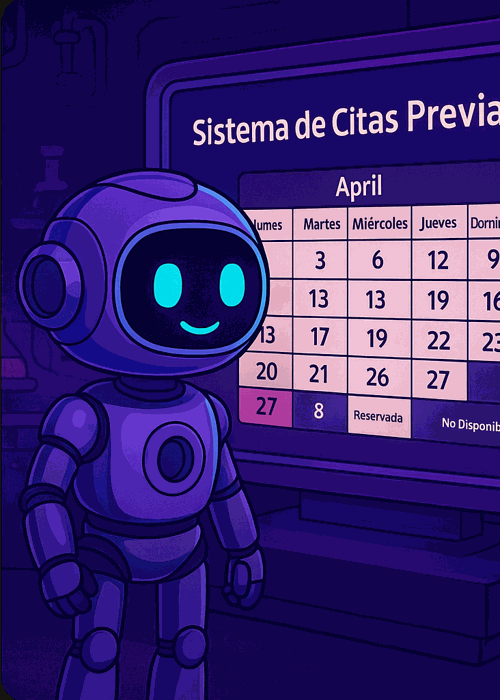 Robot animado calendario citas
